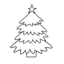 Bare Christmas Tree with Star coloring page