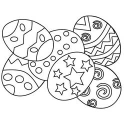 Easter eggs with patterned decorations coloring page