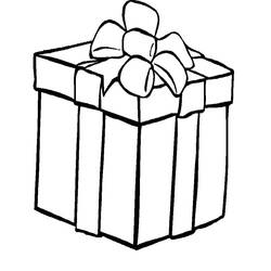 Gift box with a large ribbon bow coloring page