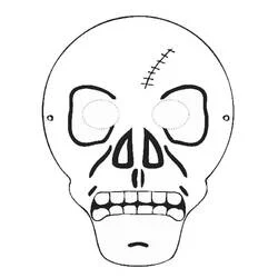 Halloween Mask shaped like a skull coloring page