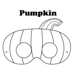 Pumpkin Halloween mask coloring page