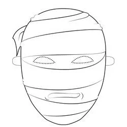 Mummy mask with wrapped bandages coloring page