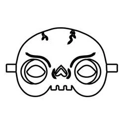 Halloween mask with skull-like face coloring page