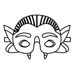 Vampire mask with pointed ears coloring page