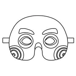 Simple Halloween mask with spiral cheeks coloring page