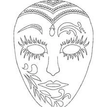 Venetian style Mardi Gras mask coloring page