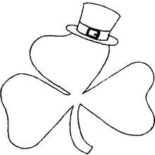 Shamrock wearing a leprechaun hat coloring page