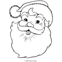 Santa Claus jolly face portrait coloring page