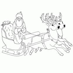 Santa Claus in a long coat with bells coloring page