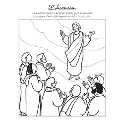 Jesus floating in blessing with long mantle coloring page