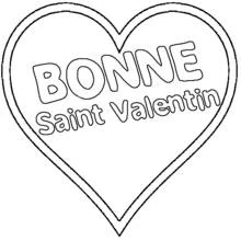 Heart with Happy Valentine's message coloring page