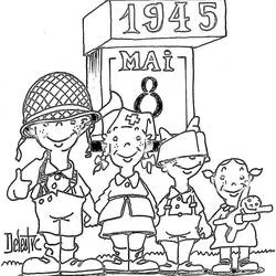 Victory Day, May 8, 1945 - Free printable coloring pages