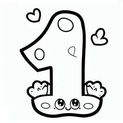 Number 1 - Free printable coloring pages