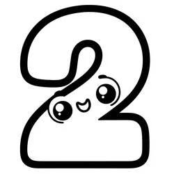Number 2 - Free printable coloring pages