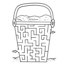 Sand bucket maze coloring page