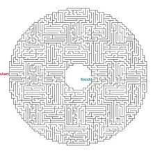 Hard circular wheel maze coloring page