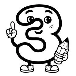 Number 3 - Free printable coloring pages