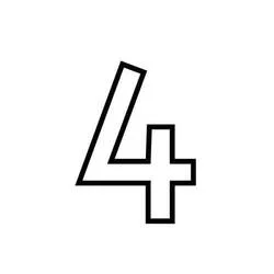 Number 4 - Free printable coloring pages