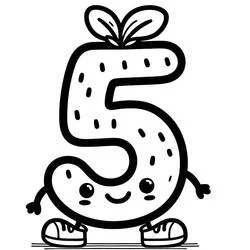 Number 5 - Free printable coloring pages