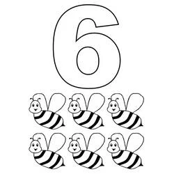 Number 6 - Free printable coloring pages