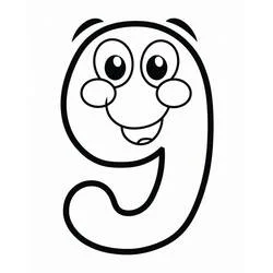 Number 9 - Free printable coloring pages