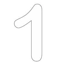 Number 1 in bubble style coloring page