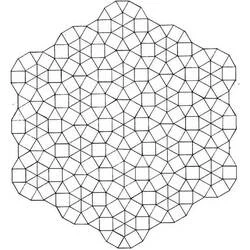 Geometric mandala of triangles and squares coloring page
