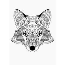 Fox face mandala coloring page
