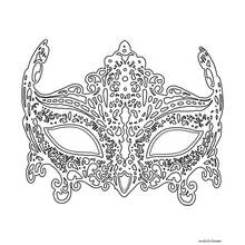 Venetian lace mask coloring page