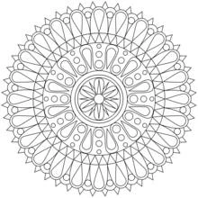 Mandala with layered petal patterns coloring page