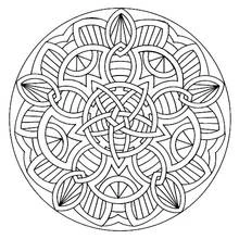 Mandala with celtic knot pattern coloring page