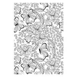 Butterflies and flowers mandala pattern coloring page