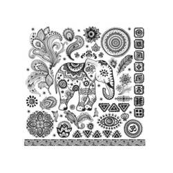 Mandala elephant with paisley patterns coloring page