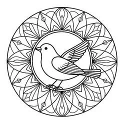 Bird Mandala - Free printable coloring pages
