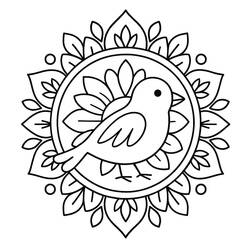 Bird Mandala coloring page #221974 to print and color