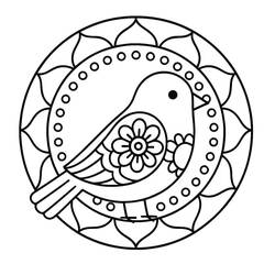 Bird Mandala coloring page #221975 to print and color