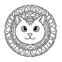 Cat Mandalas - Free printable coloring pages