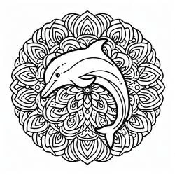 Dolphin Mandalas - Free printable coloring pages