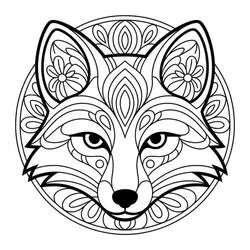 Fox Mandala - Free printable coloring pages