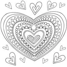 Heart Mandalas - Free printable coloring pages