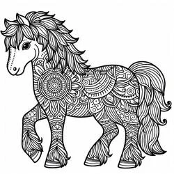 Horse Mandalas - Free printable coloring pages