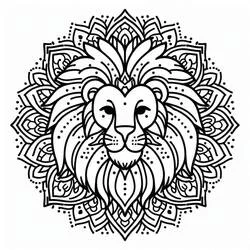 Lion Mandalas - Free printable coloring pages
