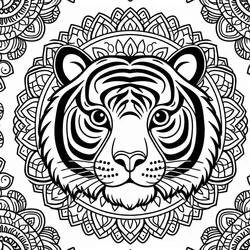 Tiger Mandalas coloring page #221052 to print and color