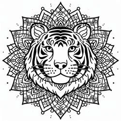 Tiger Mandalas coloring page #221053 to print and color