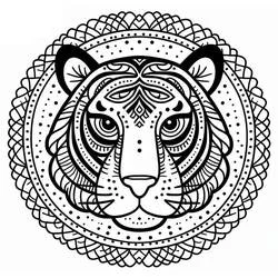 Tiger Mandalas coloring page #221057 to print and color