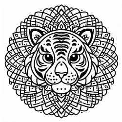 Tiger Mandalas coloring page #221062 to print and color