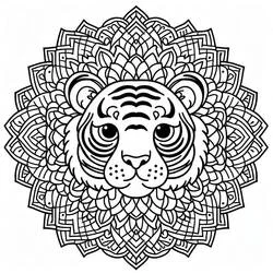 Tiger Mandalas coloring page #221063 to print and color