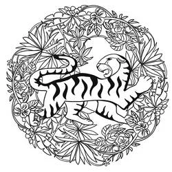 Tiger Mandalas coloring page #221066 to print and color