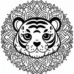 Tiger Mandalas coloring page #221067 to print and color