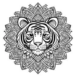 Tiger Mandalas coloring page #221071 to print and color